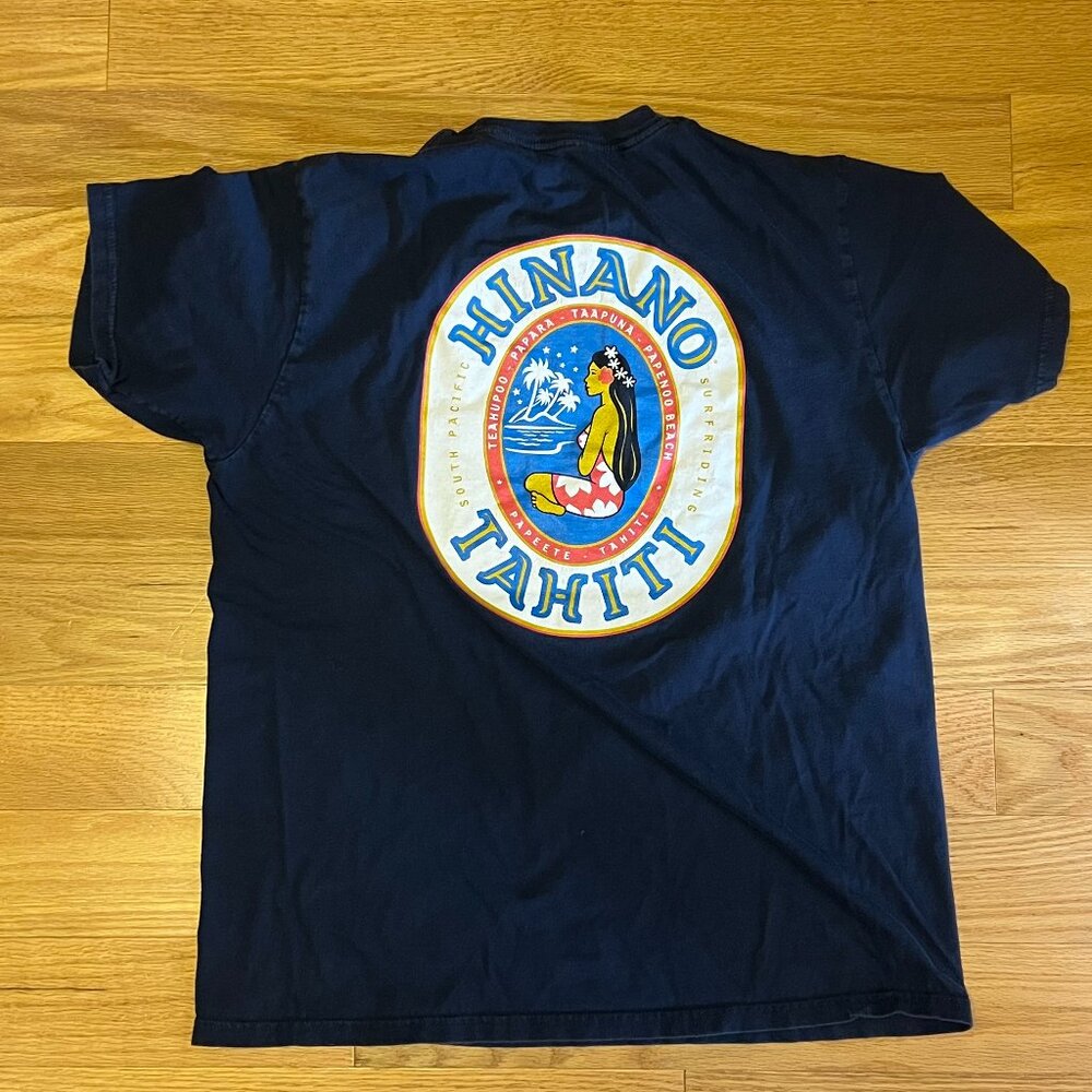 Hinano Beer T-shirt (Men's Large) - Navy blue